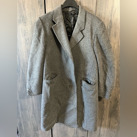 Wm. H. Leishman Men’s Gray Wool and Cashmere Trench Coat - Picture 1 of 8